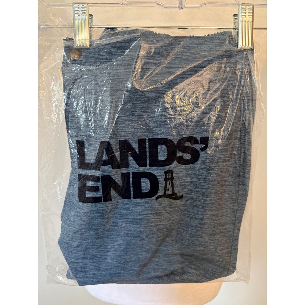 Lands' End Mens Sunset Swim Shorts 7in Muted‎ Blue Heather 521530 Small NEW